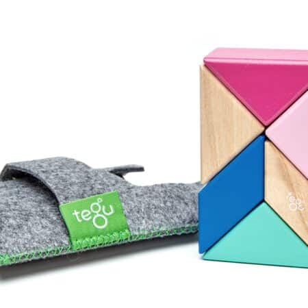6 Piece Tegu Pocket Pouch Prism Magnetic Wooden Block Set, Blossom - Image 2